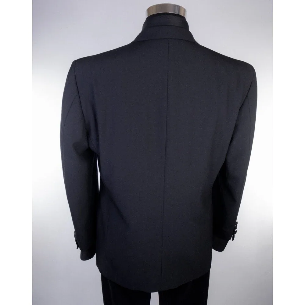 Giorgio Armani Wool Tuxedo Blazer Sport Coat Jacket Size 40S Double Breasted